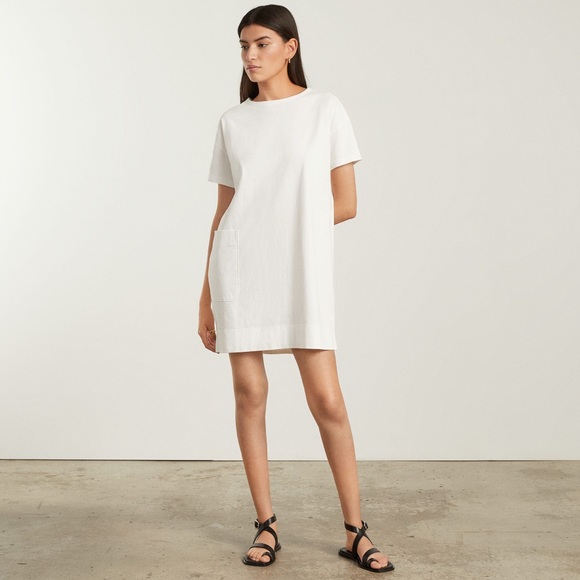 NWT Everlane Mariner T-Shirt Dress, 100% Organic Cotton, White, M - Picture 16 of 16